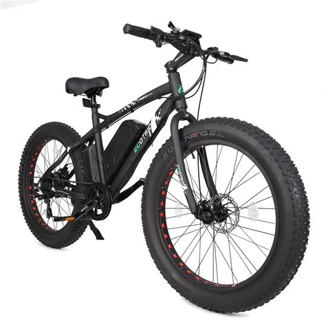 Ecotric 26" 36V 500W Fat Tire Electric Bicycle Mountain Beach e-Bike Removable Battery 7 Speed ...