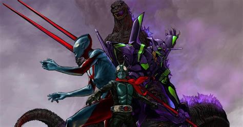 Godzilla Headlines New Crossover with Ultraman, Evangelion, and Kamen Rider