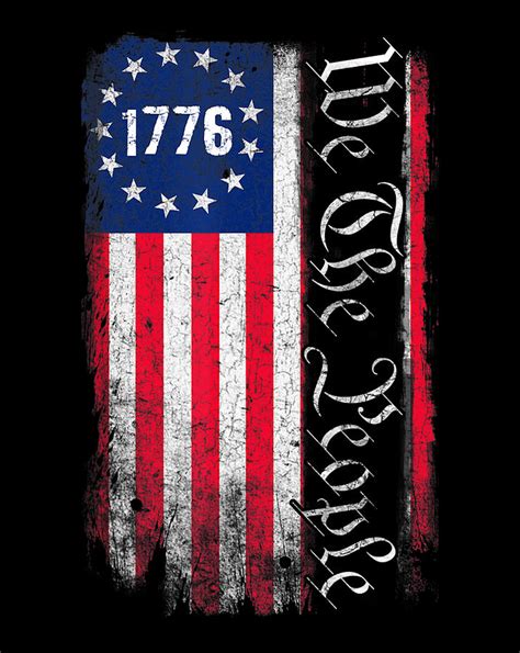 1776 We the People Betsy Ross 4th Of July American Flag Men Digital Art ...