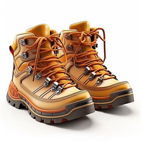 Premium AI Image | Playful 3D Cartoon Hiking Boots on White Background