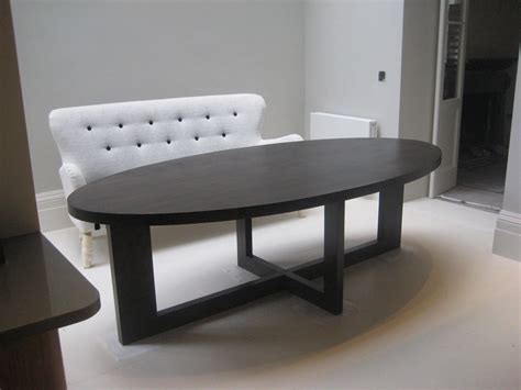 Black Oak oval dining table - Alex Brooks Furniture