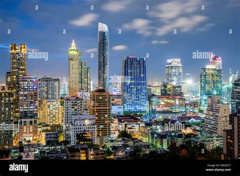 Bangkok city skyline and skyscraper at night in Bangkok,Thailand Stock Photo - Alamy