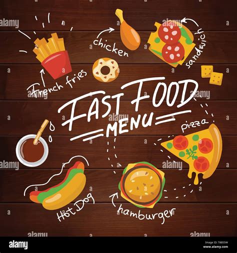 Vector fast food design with different dishes Stock Vector Image & Art ...