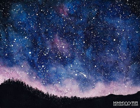 Night Sky by mmmvvvrr | Watercolor night sky, Night sky painting, Night sky art