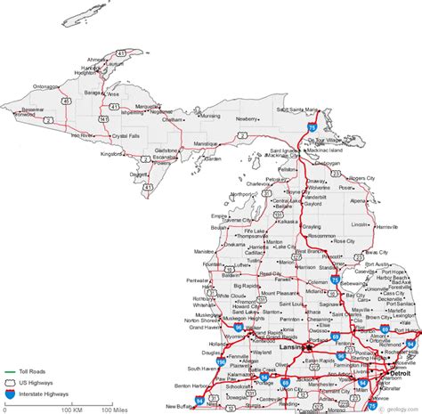 Map of Michigan Cities - Michigan Road Map