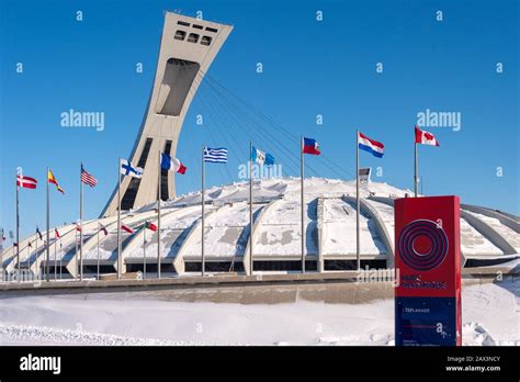 Montreal, CA - 8 February 2020: The Montreal Olympic Stadium and its ...