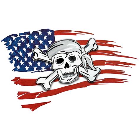 USA Flag- Pirate Skull Crossbones [STK1414] - $6.99 : EastardBeach.com ...