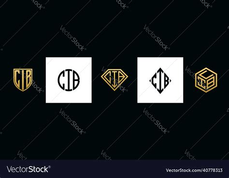 Initial letters cib logo designs bundle Royalty Free Vector