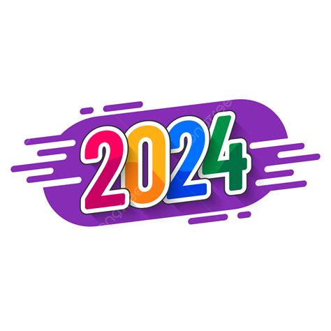 Colorful 2024 New Year Logo Text 3d Design Vector New Year 2024 2024 | Images and Photos finder