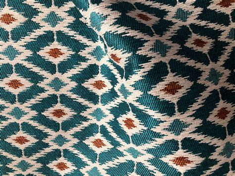 Teal Ikat Fabric / Turquoise Upholstery Fabric by the Yard / Ikat Home ...