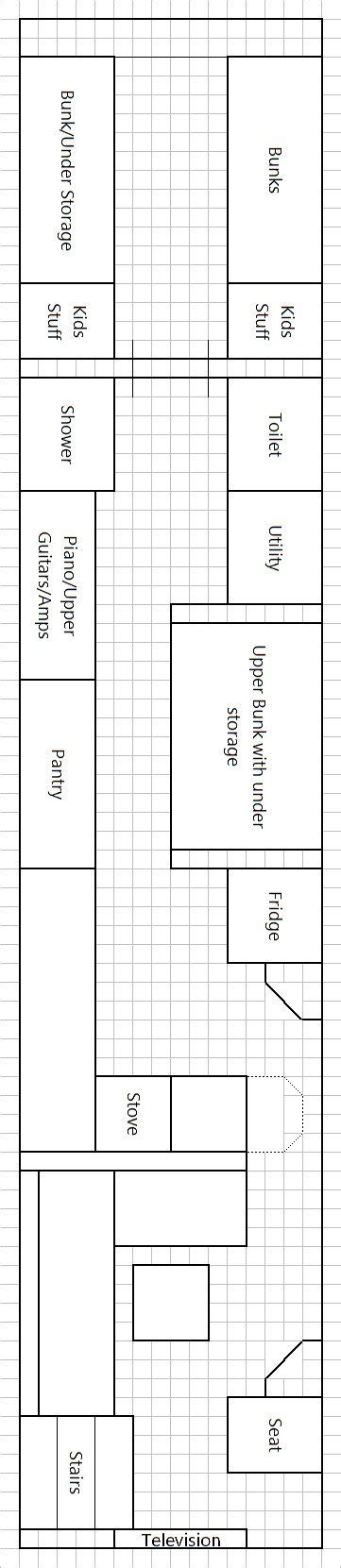 Here is our initial floorplan | School bus camper, Bus camper, School ...