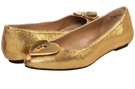 Gold Metallic Wedding Shoes Pointed Ballet Flats | OneWed.com