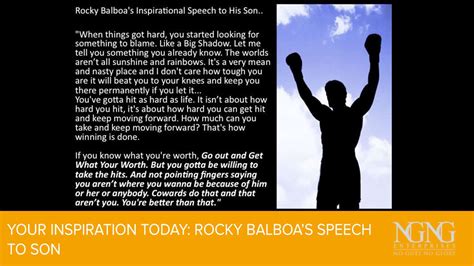 Your Inspiration for Today: Rocky Balboa's Speech to Son