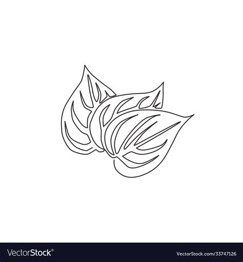 One single line drawing pile healthy organic Vector Image