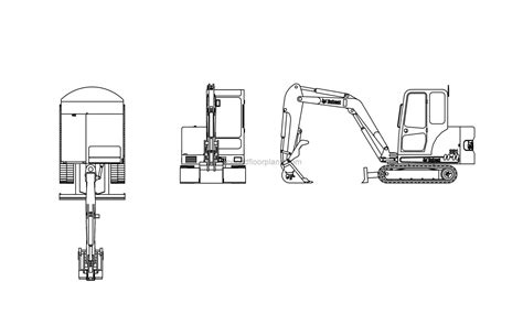 Bobcat Mini Excavator - Free CAD Drawings