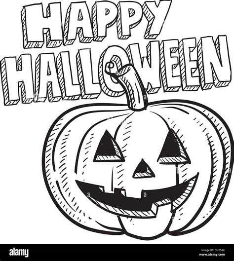 Happy Halloween pumpkin sketch Stock Vector Image & Art - Alamy