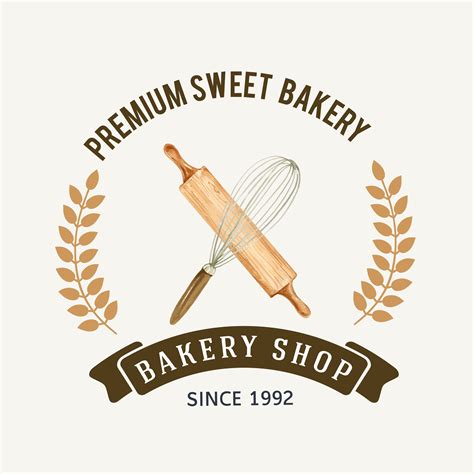 Logo symbol Bakery template. Bread and bun collection. home made ...