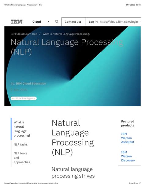 What Is Natural Language Processing? - IBM | PDF | Watson (Computer) | Artificial Intelligence