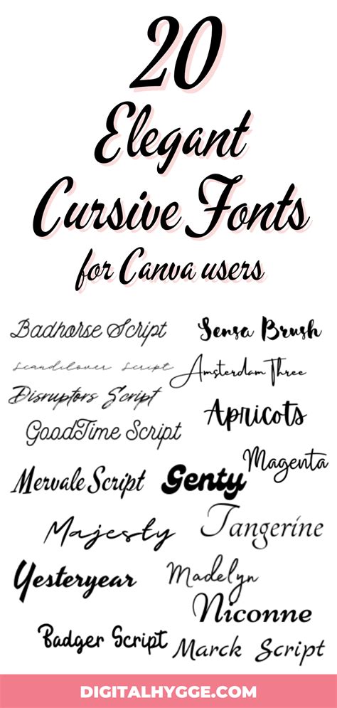 Best Free Cursive Fonts in Canva | Best cursive fonts, Cursive fonts, Free cursive fonts