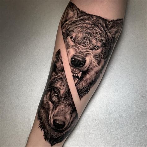 Black Alpha Wolf Tattoo