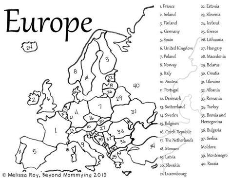 Label The Countries In Europe Worksheets