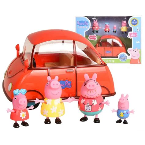 Genuine Peppa Pig Peppa's family car red car with muisc Peppa George Daddy Mommy in new suit ...