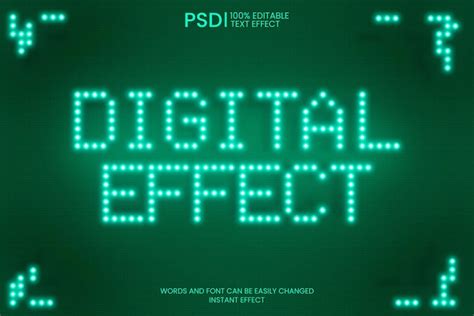 Premium PSD | Editable digital screen text effect