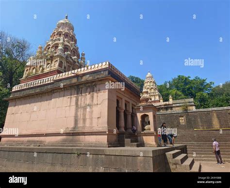 Wai, Maharashtra, India, 30 October 2022, Temple on Krishna Ghat, Bank of Krishna river ...