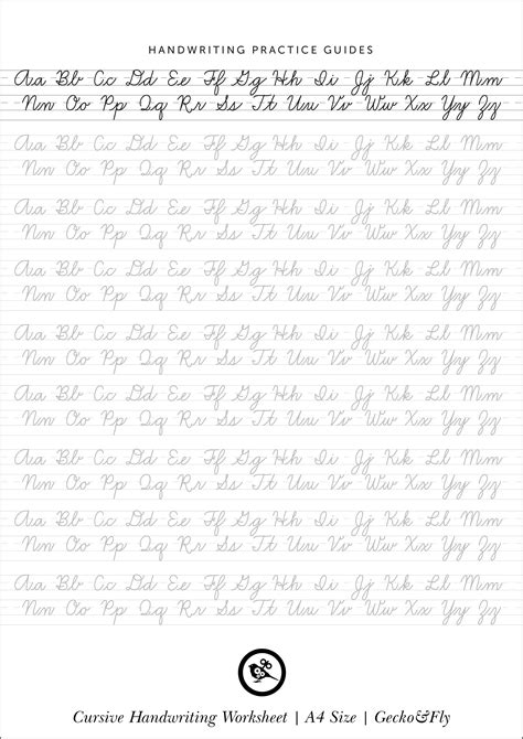 Cursive Writing Printable Practice Sheets