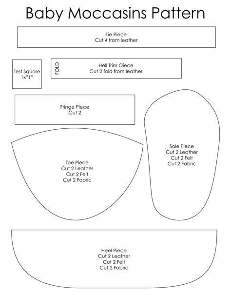 Baby Moccasin Pattern - 10 Free PDF Printables | Printablee