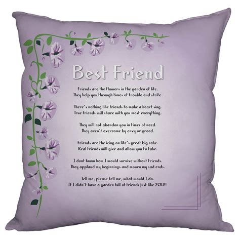 Best Friend Gift Present Friendship Poem Cushion