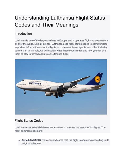 PPT - Understanding Lufthansa Flight Status Codes and Their Meanings PowerPoint Presentation ...