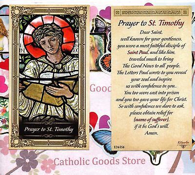 St. Timothy with Prayer to Saint Timothy - Paperstock Holy Card | eBay