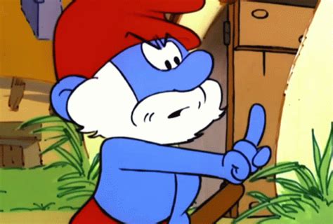 Papa Smurf Wagging Finger GIF - Papa Smurf Wagging Finger Wag - Discover & Share GIFs