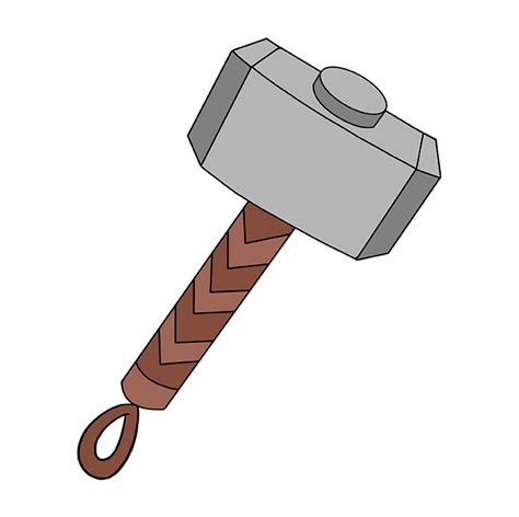 How to Draw Thor's Hammer - Really Easy Drawing Tutorial