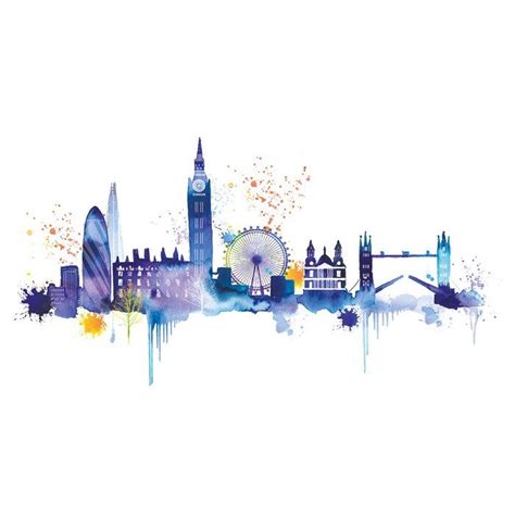 London Skyline by Summer Thornton - Wrapped Canvas | Skyline painting, Skyline art, Canvas wall ...