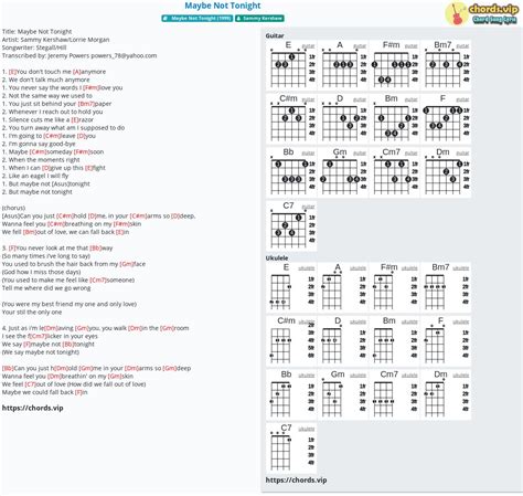 Chord: Maybe Not Tonight - tab, song lyric, sheet, guitar, ukulele | chords.vip