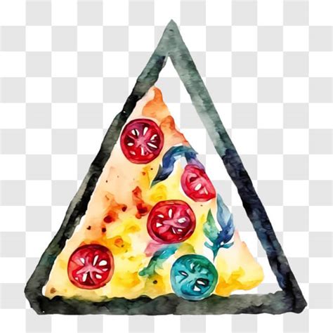 Download Colorful Watercolor Painting of Pizza Slice PNG Online ...