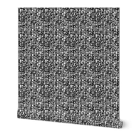 Black and white Abstract Shapes, 8 inch Wallpaper | Spoonflower