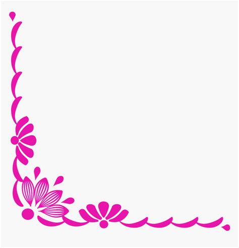 Flower Corner Border Png Green Floral Borderflower - Flower Corner Border Design, Transparent ...