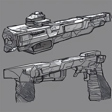 Futuristic Gun Drawing