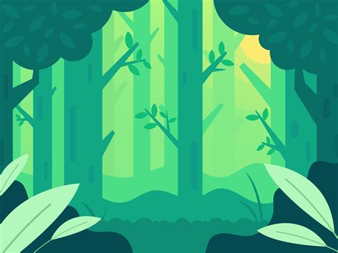 Dribbble - forest landscape wallpaper background flat design art.jpg by ...