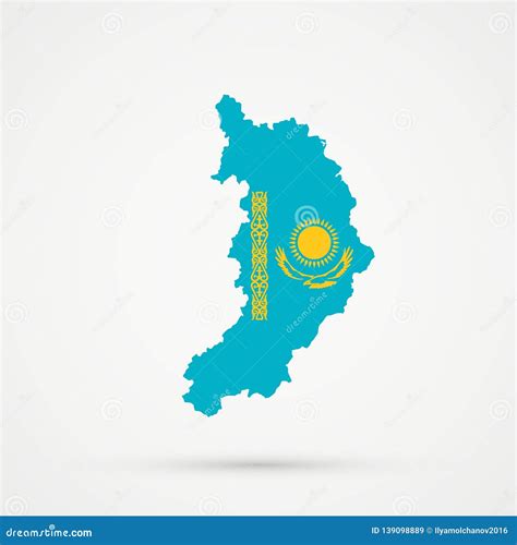 Republic of Khakassia Map in Kazakhstan Flag Colors, Editable Vector Stock Vector - Illustration ...