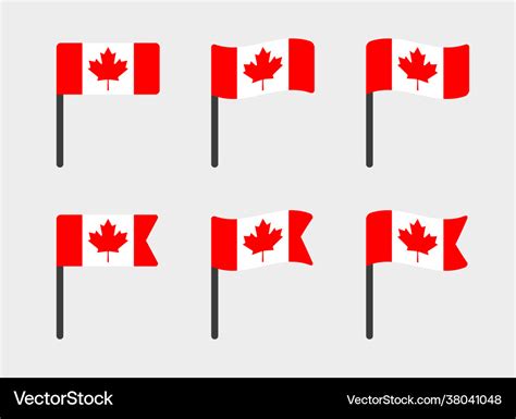 Canada flag icons set canadian symbols Royalty Free Vector