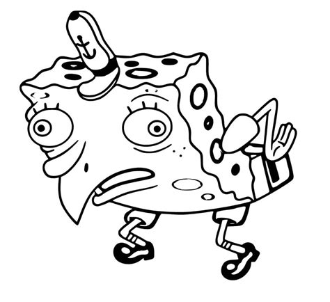 Mocking SpongeBob Meme coloring page - Download, Print or Color Online for Free