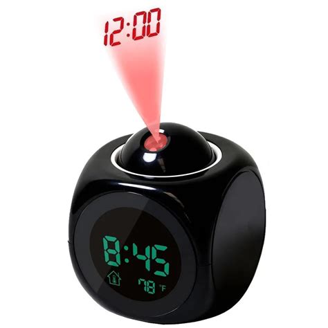 LCD Projection Clock Electronic Table Desk Nixie Digital Clock Radio Projector Watch Talking ...