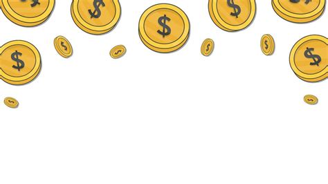 Money Background Design Template. Gold Coins Cartoon Vector ...