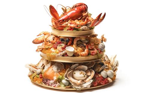 Premium AI Image | A seafood platter with seafood on it