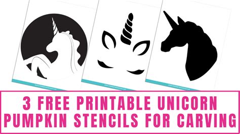 Free Downloadable Stencils: Unicorn Pumpkin for Carving