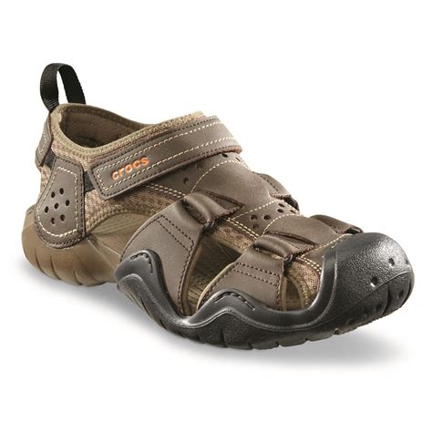 Crocs Men's Swiftwater Leather 2.0 Fisherman Sandals - 676669, Sandals at Sportsman's Guide